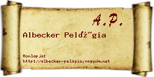 Albecker Pelágia névjegykártya